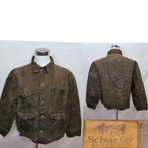 Schaefer Outfitter Tin Cloth/Waxed Canvas Chore Coat Men's XL Brown #W4807